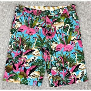 Loudmouth Golf Shorts Men's Size 36 Flamingo Print Pink Blue Loud Multicolor